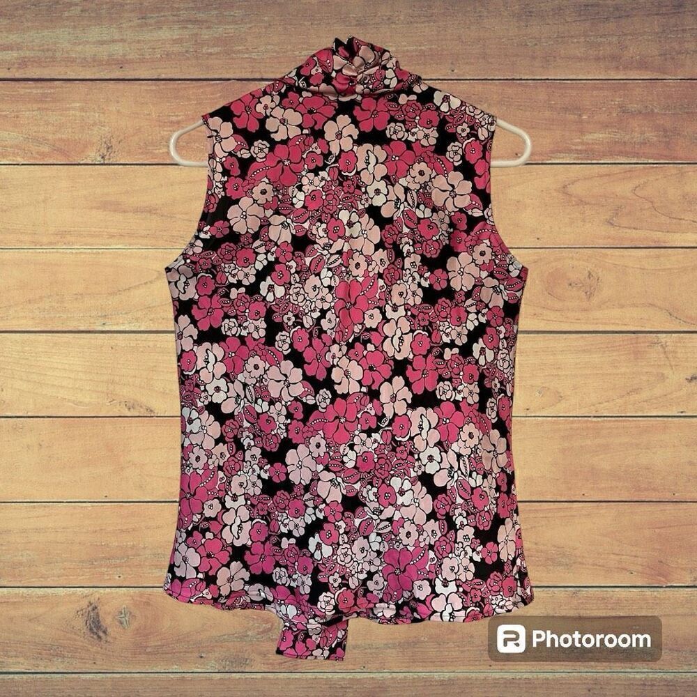 Nine West Women’s Sleeveless Necktie Blouse Size S EUC